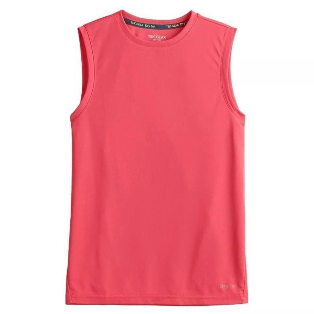 NWT Boys Tek Gear Dry Tek Muscle Tank in Coral Blossom XL 18-20